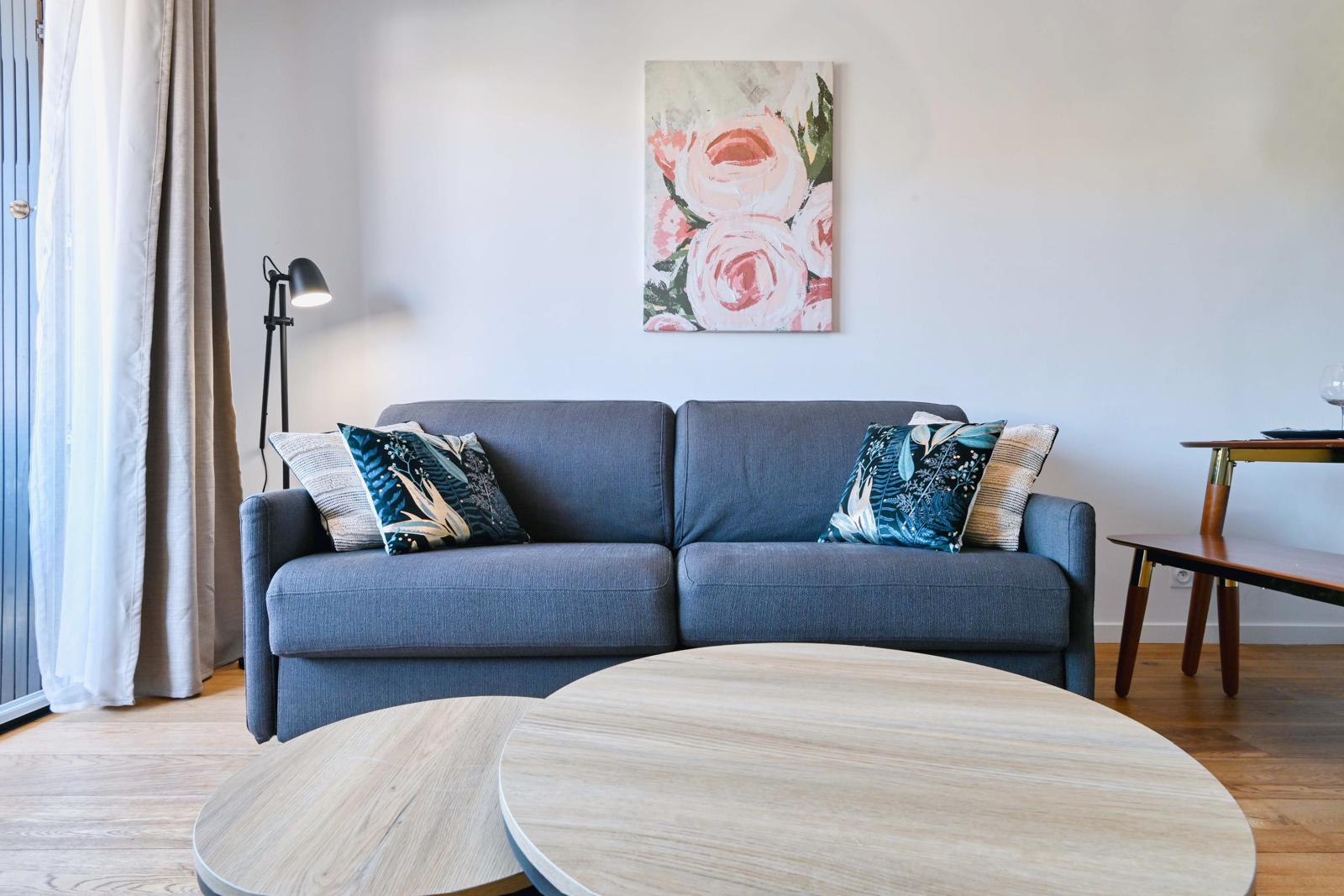 Intérieur lumineux de l'appartement de Sanary-sur-Mer